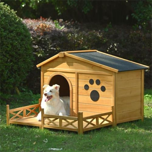 EliteCabin™ | Premium Outdoor Dog Kennel with Veranda - Water-Resistant Cabin for Medium Dogs