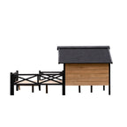 EliteEstate™ | Large Outdoor Wooden Dog Villa - Two-Tone Luxury Cabin with Covered Veranda
