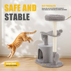 AuraEstate™ Skyline | Compact Feline Sanctuary – 33” Luxury Scratching Post with Contoured Cloud-Perch