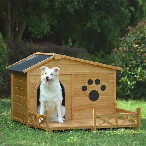 EliteCabin™ | Premium Outdoor Dog Kennel with Veranda - Water-Resistant Cabin for Medium Dogs