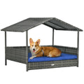 EliteCabana™ | Designer Outdoor Dog Daybed - Water-Resistant Rattan Sanctuary for Small & Medium Pets
