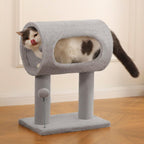 EliteNook™ | Compact Cat Tree with Cozy Sleep Tunnel - Plush Perch & Interactive Play Ball