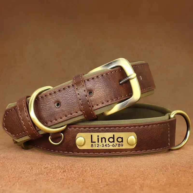 EliteArtisan™ | Genuine Leather Pet Walking Set - Soft-Padded & Durable Retro Design