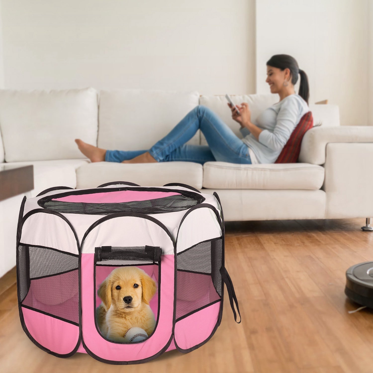 EliteCloud™ | Soft-Sided Exercise Pen - Pink & Blue Editions - Lightweight Indoor/Outdoor Pet Sanctuary