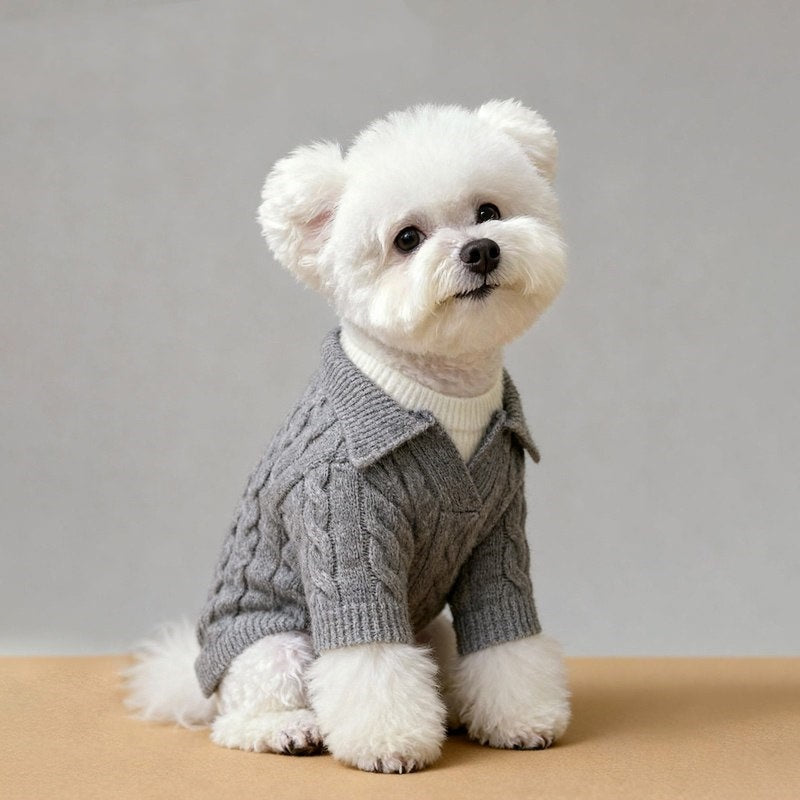 AuraStyle™ Winter-Edge | Premium Faux-Layered Dog Pullover – Thermal Soft-Knit Sweater for Cold Weather Comfort