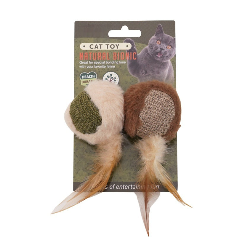 AuraPlay™ Serene-Chew | Organic Mint & Feather Teething Wand – Stress-Relief Dental Toy for Solo Play