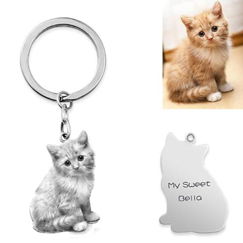 ElitePortrait™ | Bespoke Pet Shape Pendant - Personalized Engraved Photo Necklace