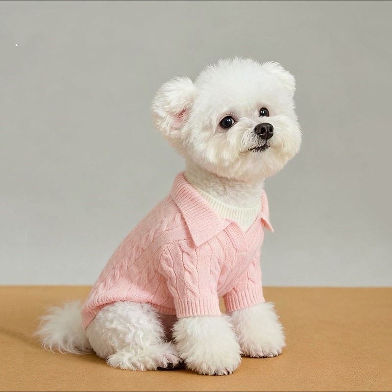 AuraStyle™ Winter-Edge | Premium Faux-Layered Dog Pullover – Thermal Soft-Knit Sweater for Cold Weather Comfort