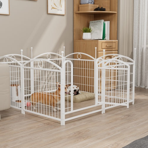 EliteTrainer™ | 8-Panel Secure Puppy Playpen - Foldable Metal Barrier for Home & Travel