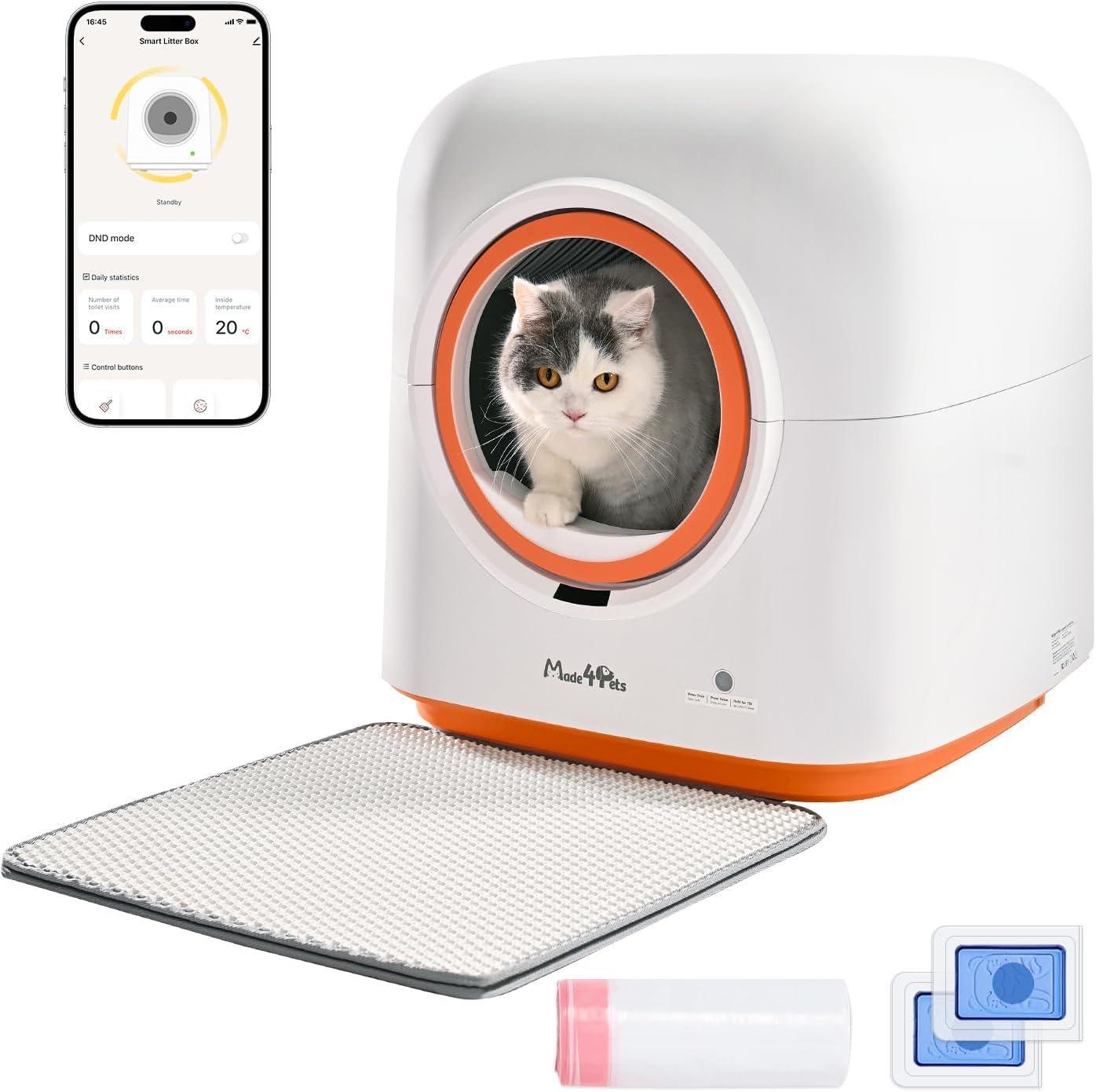 ElitePure™ Robotics | Intelligent Self-Sifting Litter Station - 24/7 Odor Control & Multi-Cat Tracking