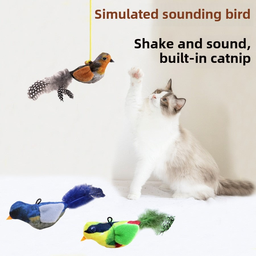 AuraPlay™ Serenity Bird | Motion-Activated Vocalizing Plush – Stress-Relieving & Durable Toy for Pets of All Ages