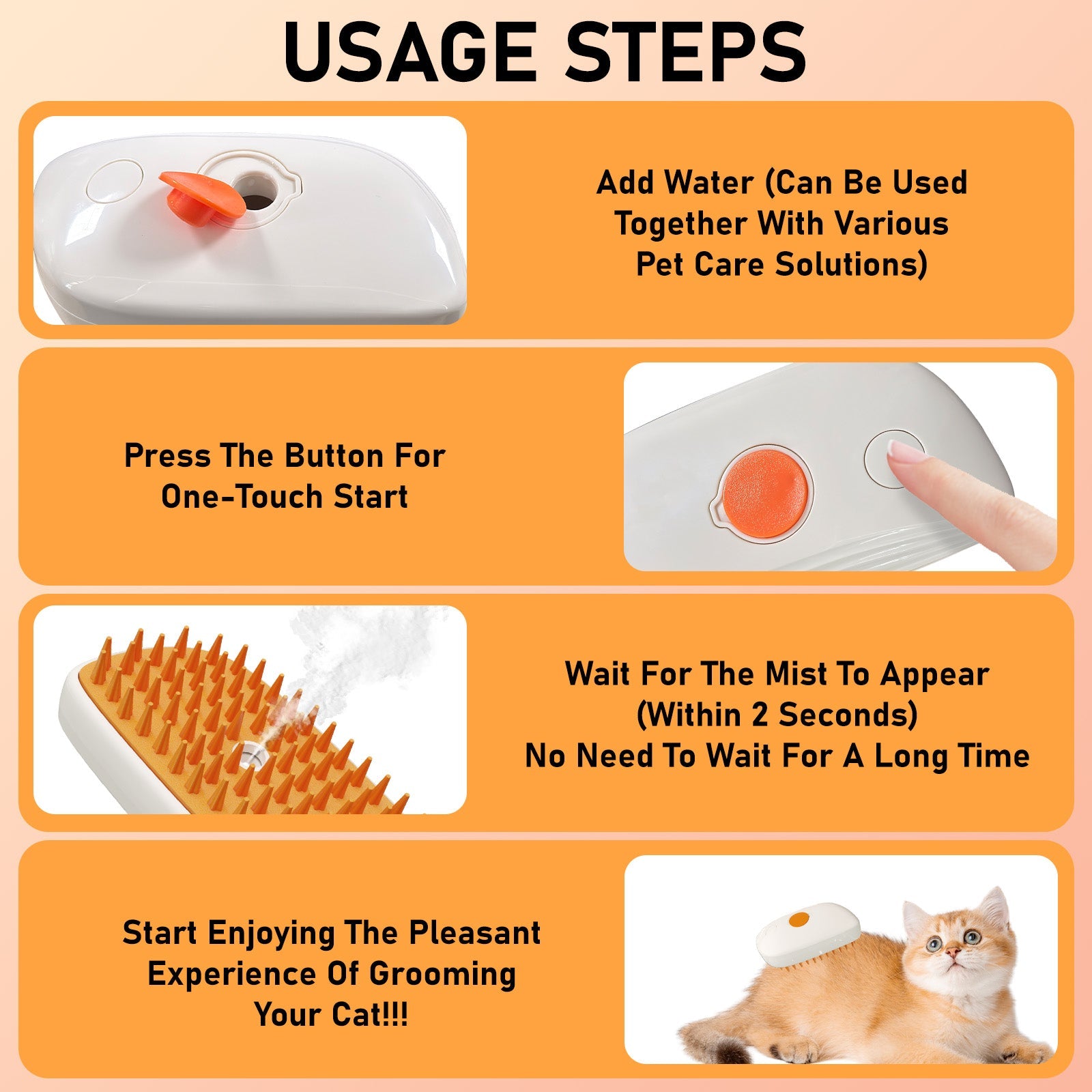 AuraSpa™ | 4-in-1 Steamy Cloud Brush - Professional Anti-Static & Shedding Solution