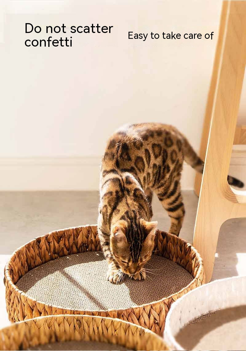EliteSnug™ | Luxury Rattan Cat Hideaway - Insulated Winter Bed with Claw Care Base