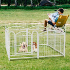 EliteTrainer™ | 8-Panel Secure Puppy Playpen - Foldable Metal Barrier for Home & Travel
