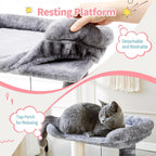 EliteKitten™ Oasis | Small Multipurpose Cat Tree - Plush Perch with Massage Arch & Play Ball
