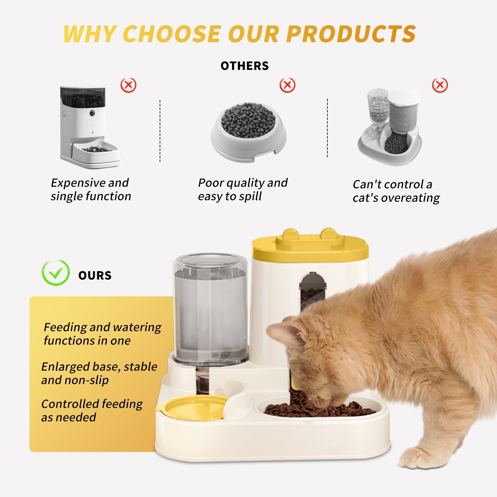 AuraPure™ Harmony Feeder | Integrated 2-in-1 Gravity Station – Auto-Refill Food & Water System for Busy Pet Parents