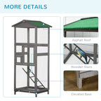 EliteVilla™ | 5.4ft Indoor/Outdoor Grey Bird Habitat - Dual-Door Access & Waste Management System