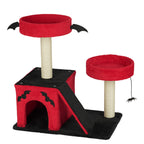 EliteVamp™ Cat Manor | 42” Gothic Climbing Frame - Luxury Padded Perches & Spider Play Station