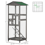 EliteVilla™ | 5.4ft Indoor/Outdoor Grey Bird Habitat - Dual-Door Access & Waste Management System