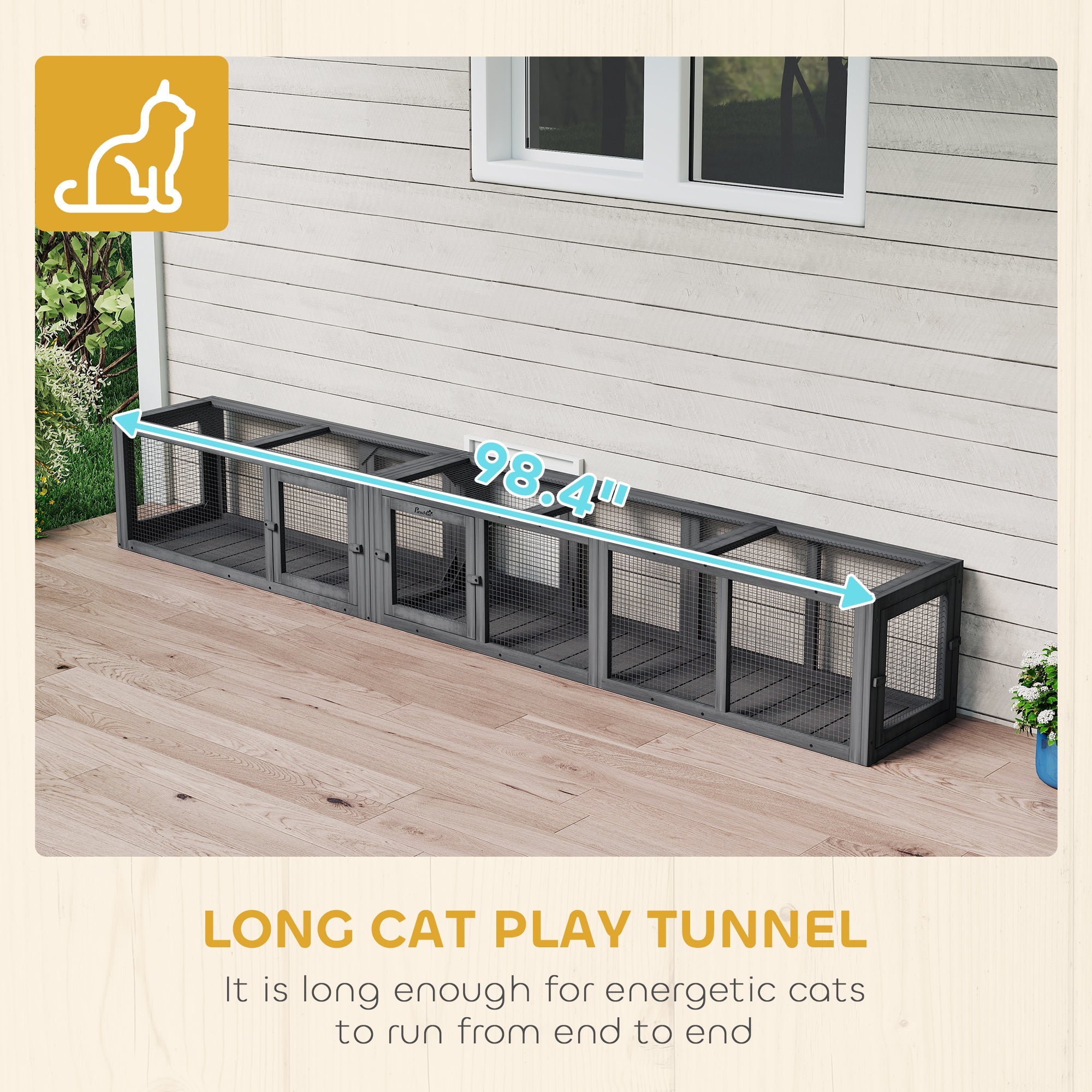AuraEstate™ Infinity-Tunnel | Professional Modular Wood Cat Habitat – Customizable Outdoor Connector & Play System