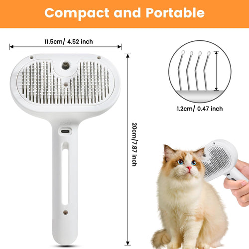 AuraMist™ | 3-in-1 Professional Pet Steam Brush - Nano-Mist Grooming & Massage Tool
