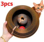 AuraPlay™ Infinity Loop | Magnetic Foldable Scratching Post – 3-in-1 Kinetic Toy & Corrugated Lounge for Indoor Cats
