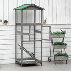 EliteVilla™ | 5.4ft Indoor/Outdoor Grey Bird Habitat - Dual-Door Access & Waste Management System