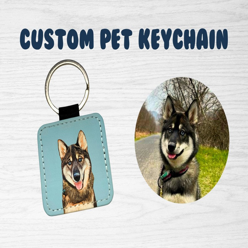 EliteMemory™ | Bespoke Pet Portrait Keychain - Your Best Friend, Always by Your Side