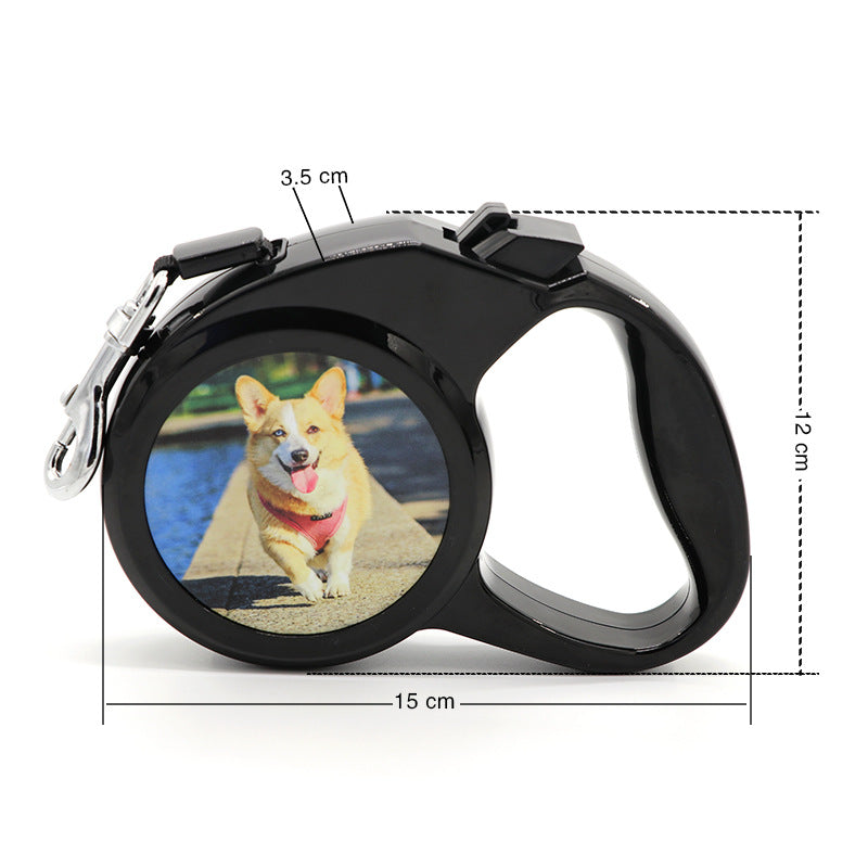 AuraSnapshot™ | Personalized Picture Dog Leash - Ultra-Smooth Retractable Flat Rope Edition