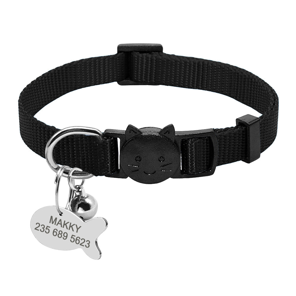 EliteFeline™ | Custom Personalized Breakaway Collar - Premium Nylon & Silent ID Tag