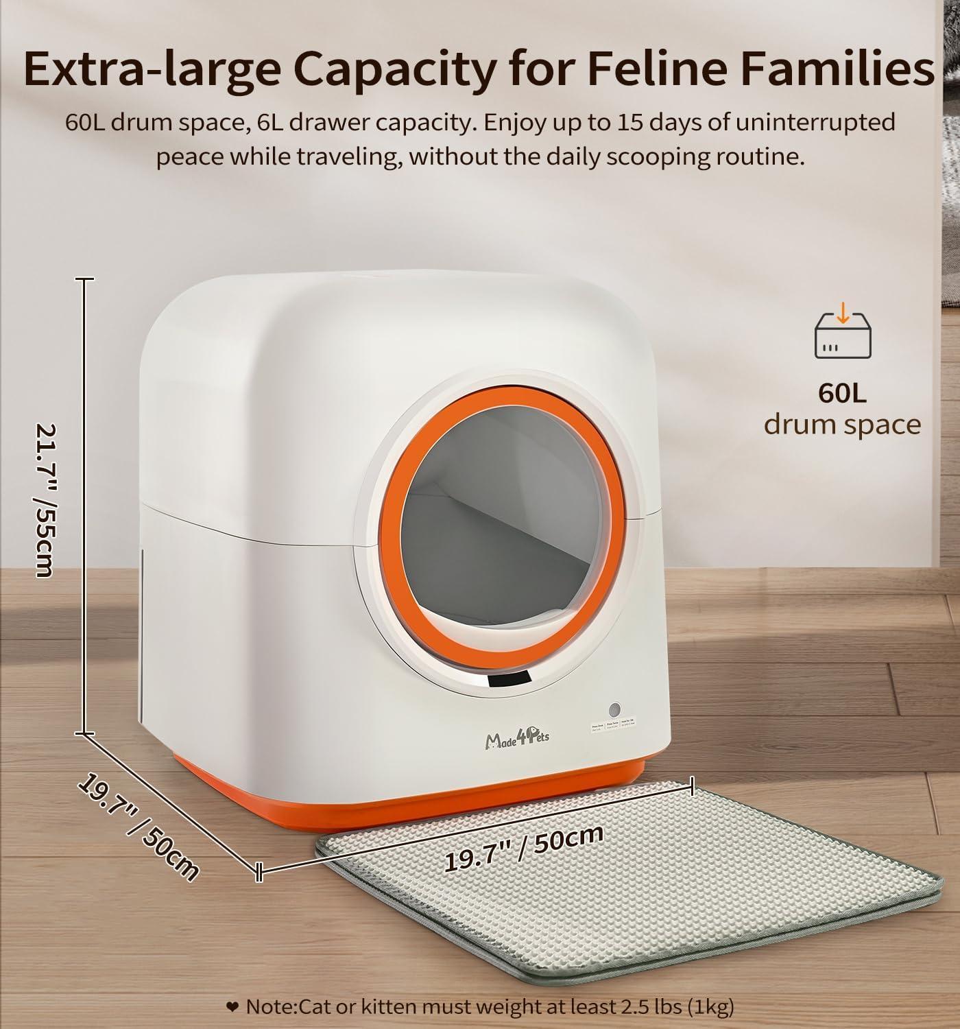 ElitePure™ Robotics | Intelligent Self-Sifting Litter Station - 24/7 Odor Control & Multi-Cat Tracking