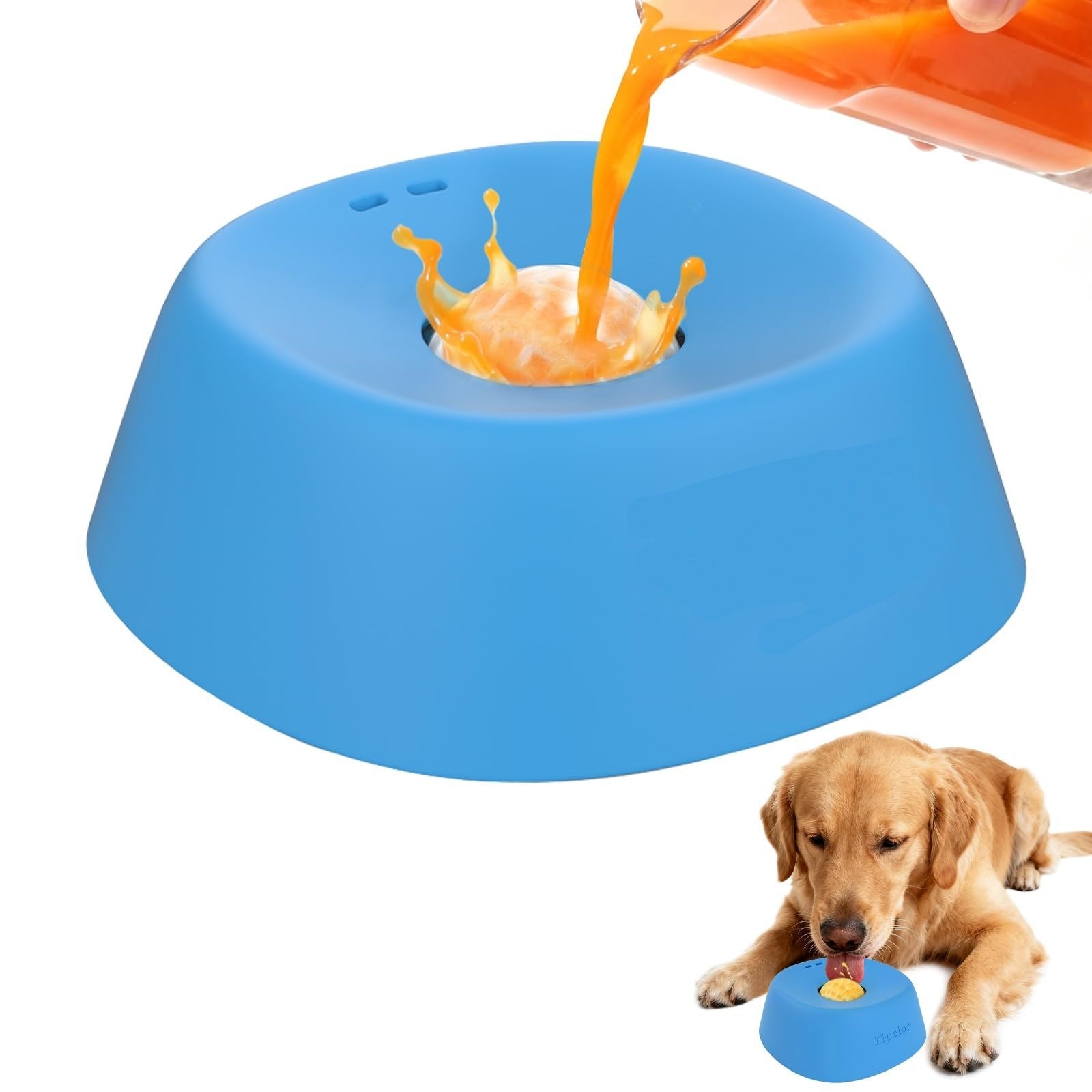AuraPlay™ Zen-Sphere | Spherical Enrichment Licking Bowl – Anti-Anxiety Slow Feeder for Yogurt & Bone Broth