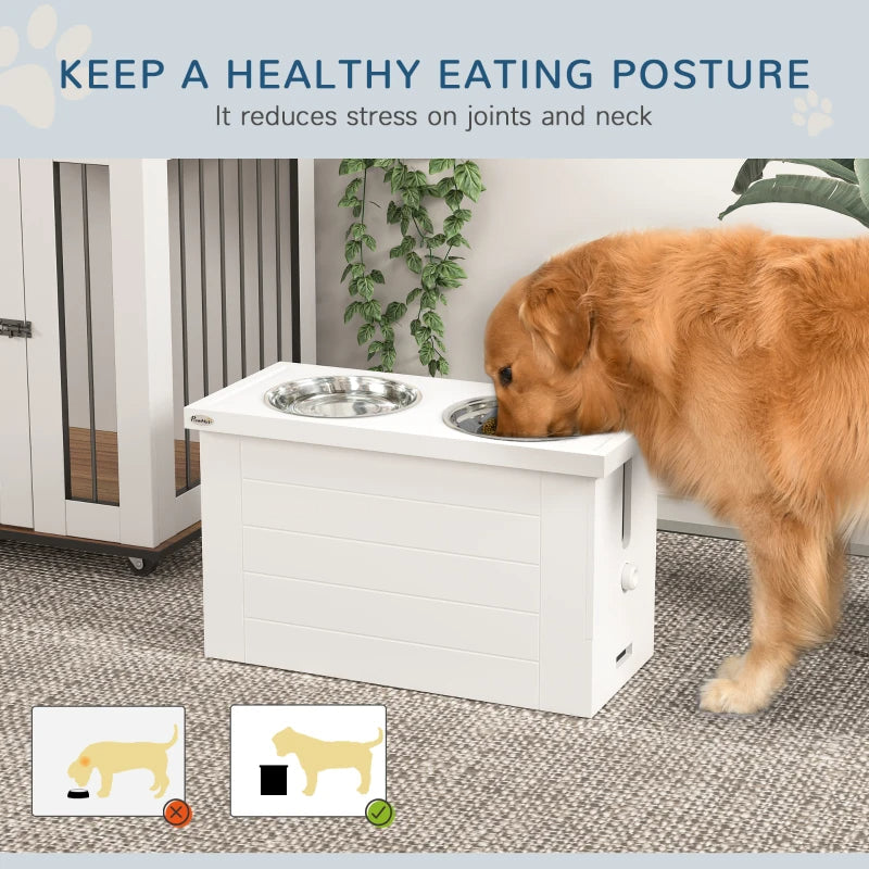AuraEstate™ Executive-Suite | Elevated Dog Feeding Cabinet – Professional Storage Hub with Orthopedic Dining Height & Anti-Choke Mat