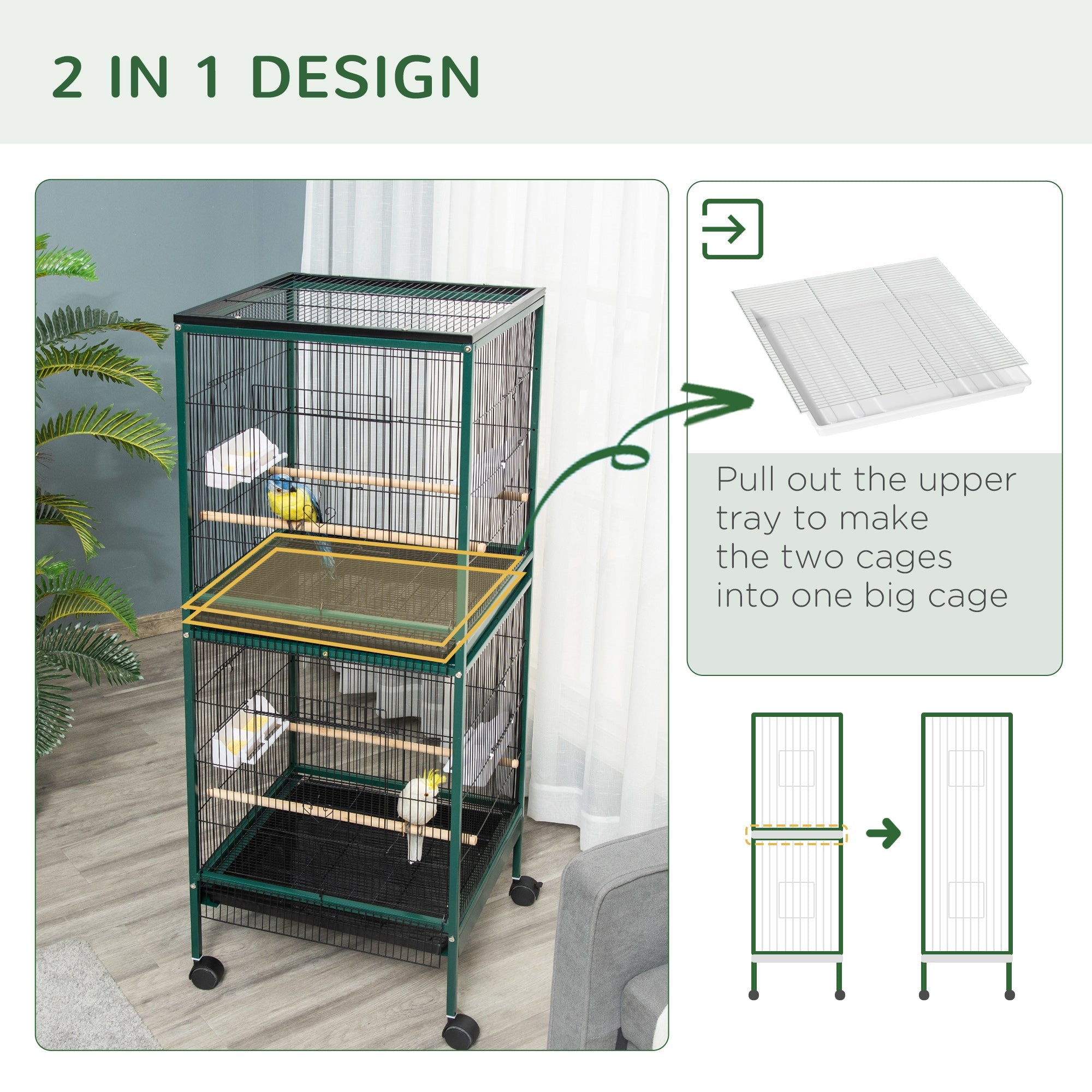 EliteFlight™ 55 | High-Capacity Indoor Bird Mansion - Multi-Tier Canary & Conure Habitat