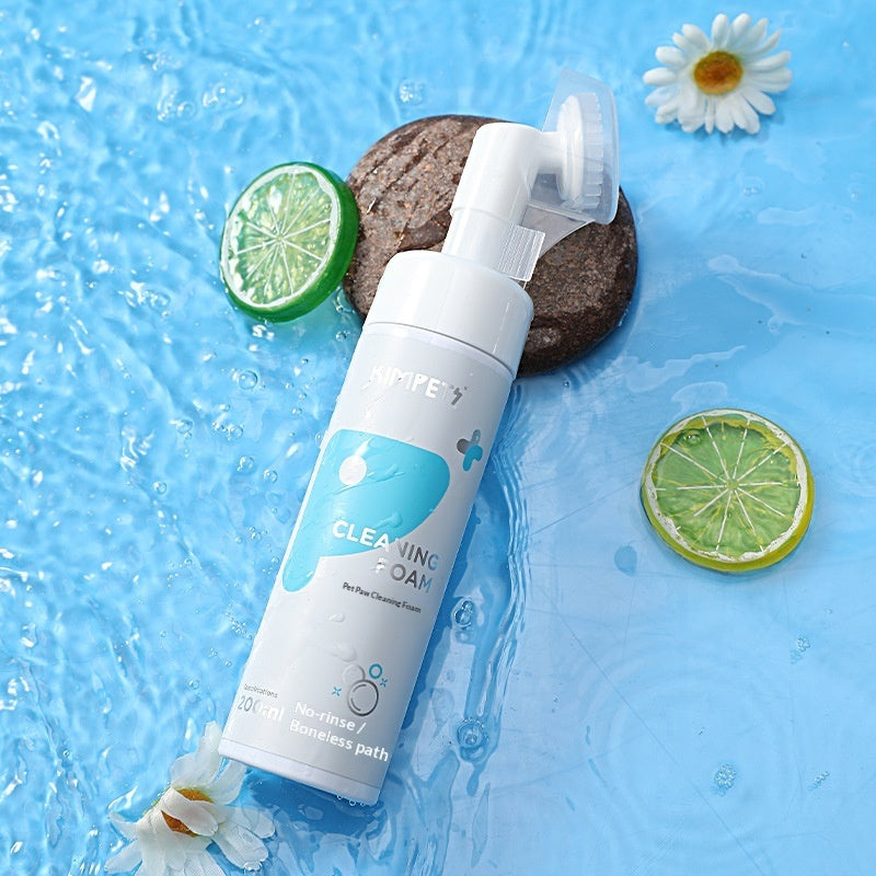 AuraPure™ Cloud-Wash | Instant Waterless Paw Cleaner – Antibacterial Soothing Foam with Built-in Silicone Scrubber