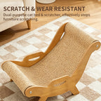 AuraEstate™ Deck-Chair | Minimalist Wooden Cat Scratcher Lounge – 51.5cm Professional Claw Care & Recliner Station