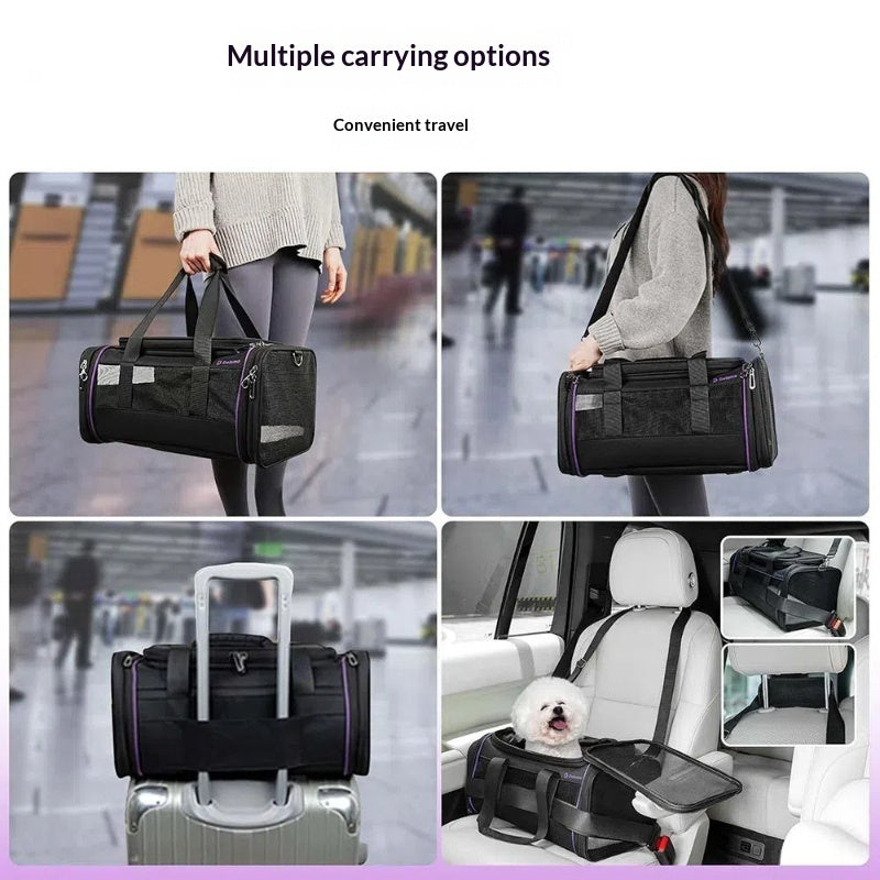 AuraGuard™ Aero-Expand | Premium Travel Pet Carrier – Foldable Extra-Space Cabin Bag for Dogs & Cats
