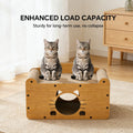 AuraEstate™ Feline-Silhouette | Designer Wooden Cat Bed – Private Den & Claw-Care Station with Scalloped Edge