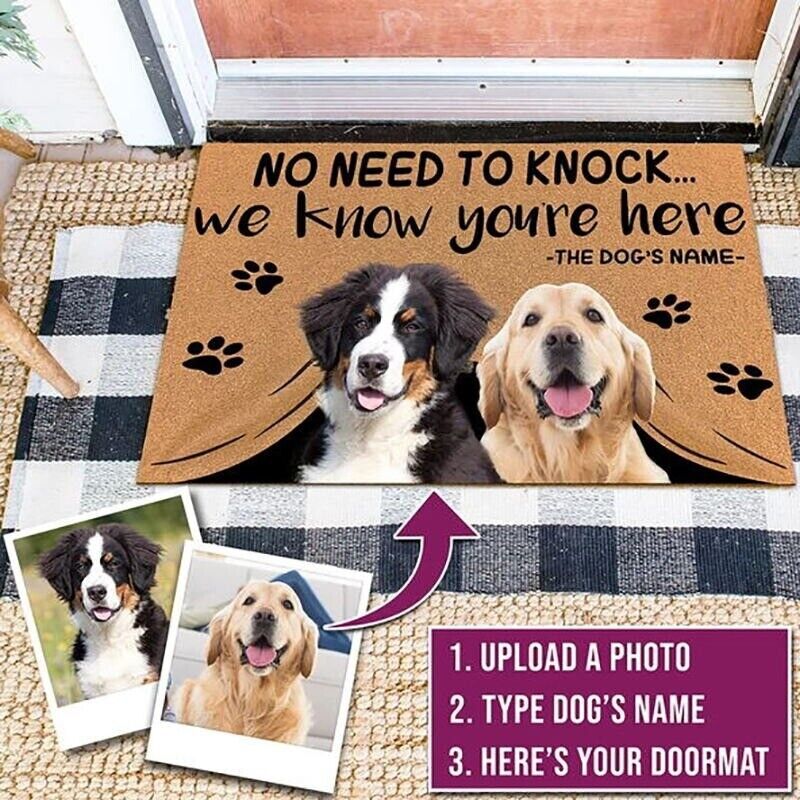 EliteGreet™ | Bespoke Pet Welcome Mat - Custom Photo & Name Anti-Slip Entry Rug
