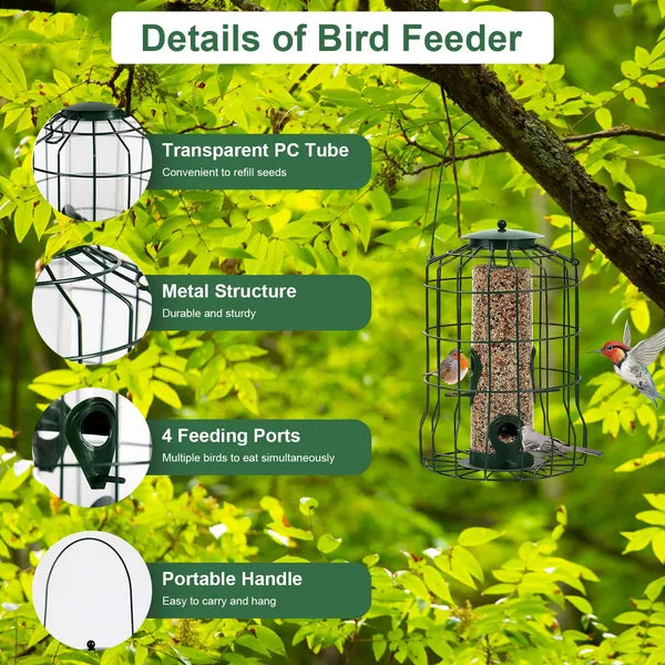 EliteSong™ | Heavy-Duty Outdoor Wild Bird Feeder - Iron-Clad Protection for Songbirds