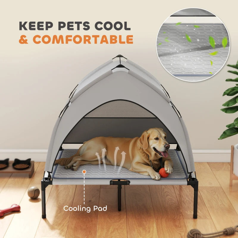 EliteExplorer™ | Raised Pet Cot & Sun-Shield - All-Terrain Travel Bed