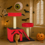 EliteVamp™ Cat Manor | 42” Gothic Climbing Frame - Luxury Padded Perches & Spider Play Station