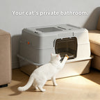 AuraPure™ Platinum-Shield | XL Stainless Steel Enclosed Litter Box – Zero-Odor & Easy-Clean Solution for Large & Multi-Cat Homes