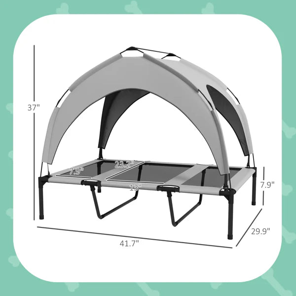 AuraEstate™ Sky-Breeze | Anti-Anxiety Elevated Dog Bed – Self-Cooling Heavy Duty Cot for Indoor & Outdoor Use