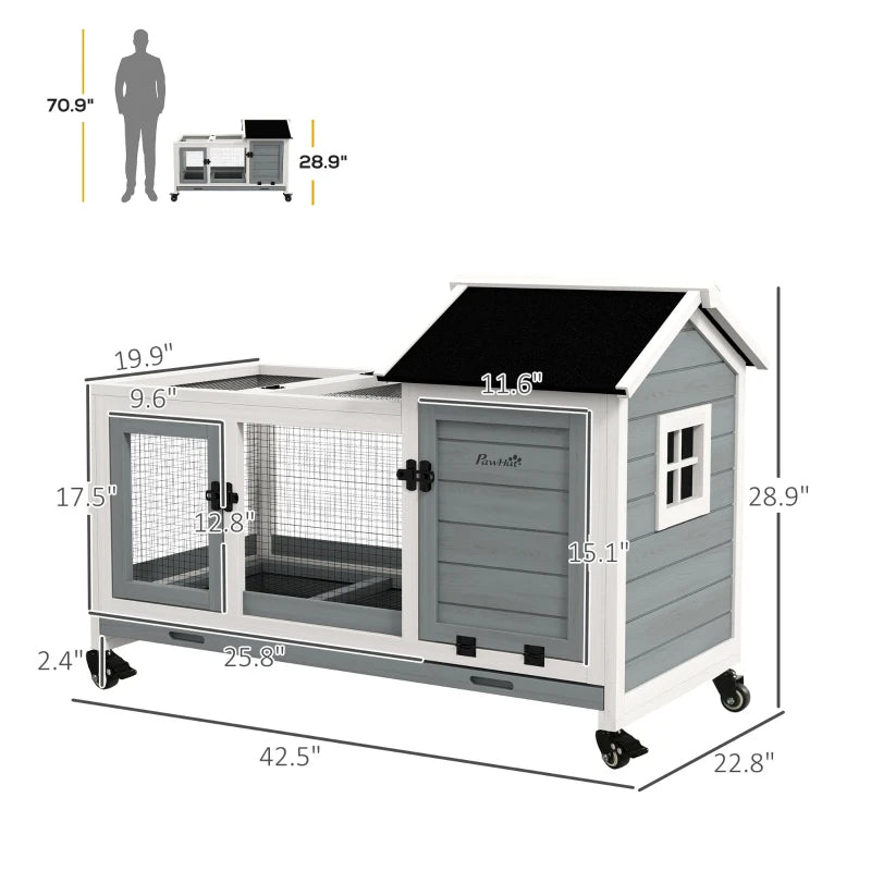 EasyGlide™ | 2-Story Small Animal Hutch with Pull-Out Tray