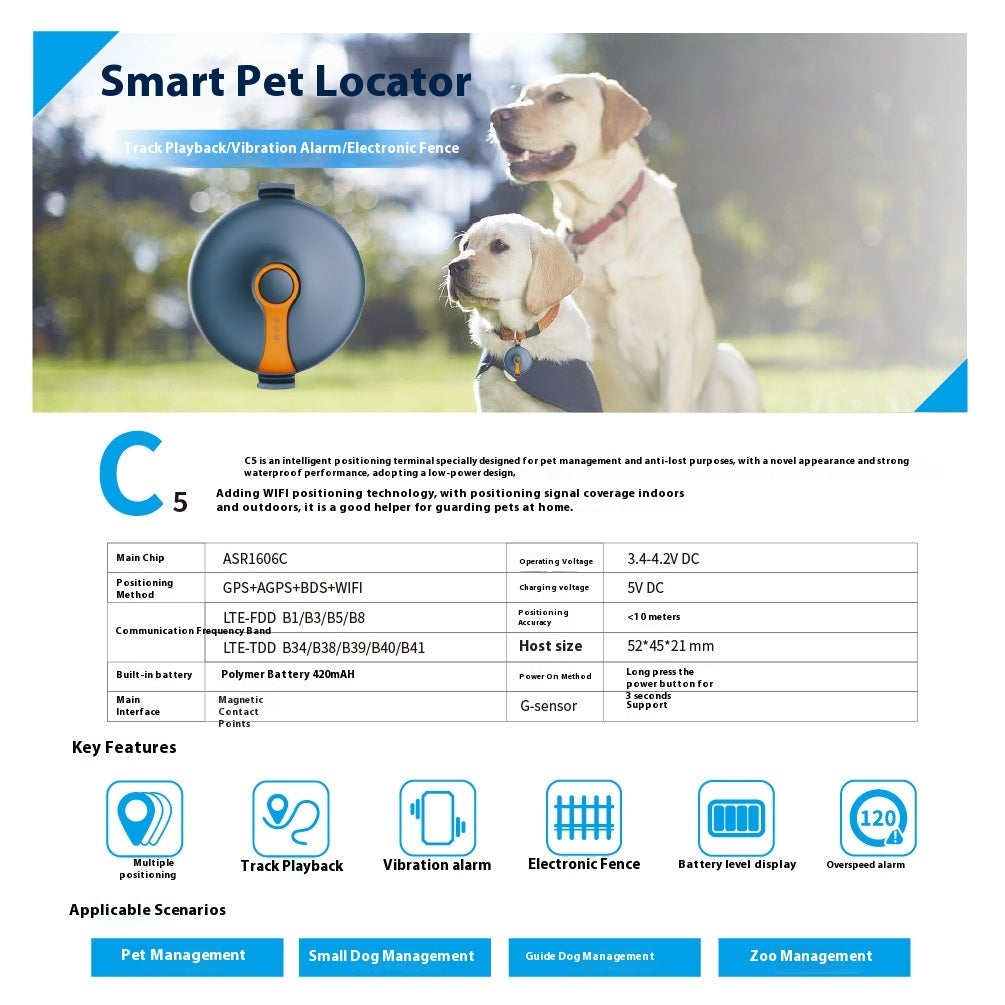 EliteNet™ | High-Speed 4G Real-Time Tracker for Cats & Dogs