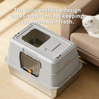 AuraPure™ Platinum-Shield | XL Stainless Steel Enclosed Litter Box – Zero-Odor & Easy-Clean Solution for Large & Multi-Cat Homes