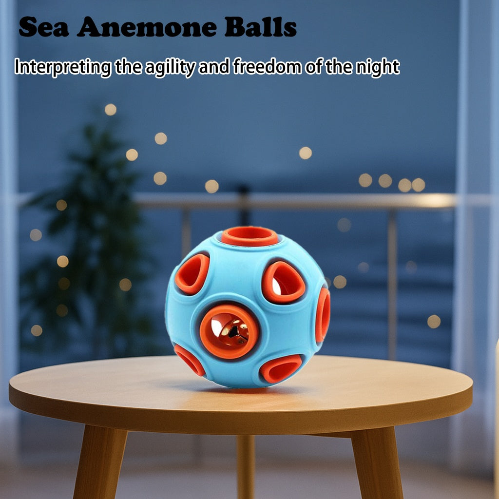 AuraPlay™ Echo-Bounce | Twin Set of Durable Jingle Balls – Safe Rubber Dental Chew for Sensory Play