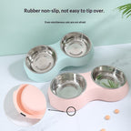 AuraPure™ Pastel-Dine | Aesthetic Double Pet Bowls – Surgical-Grade Stainless Steel & Eco-Friendly Colorful Dining Station
