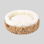 EliteSnug™ | Luxury Rattan Cat Hideaway - Insulated Winter Bed with Claw Care Base